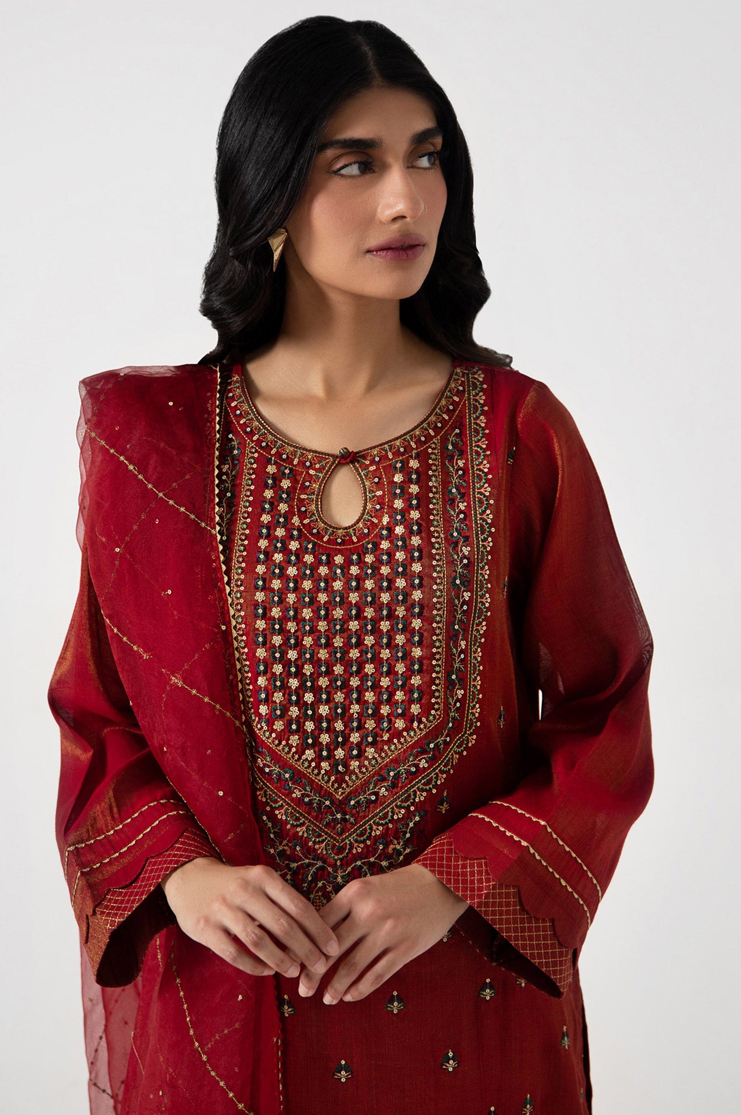 Stitched 2 Piece Mysuri Embroidered Suit