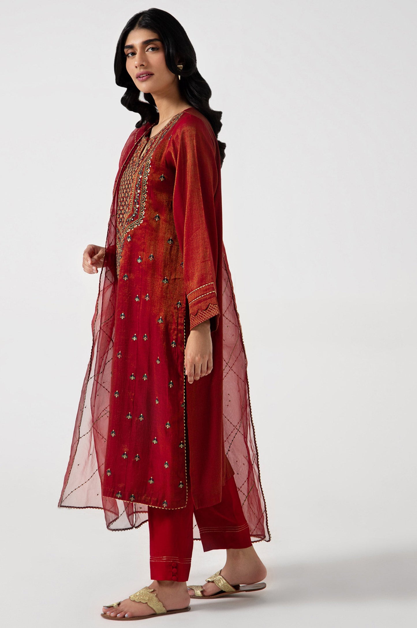 Stitched 2 Piece Mysuri Embroidered Suit