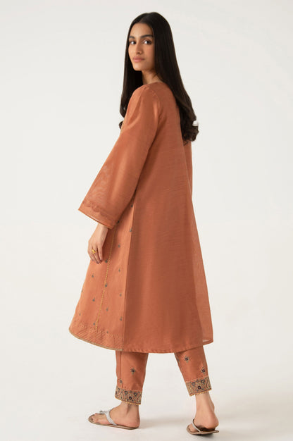 Stitched 2 Piece Cotton net Embroidered Suit