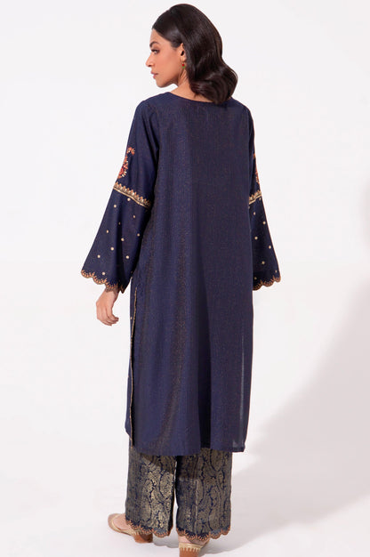 Stitched 2 Piece Zari Cotton Silk Embroidered Suit.