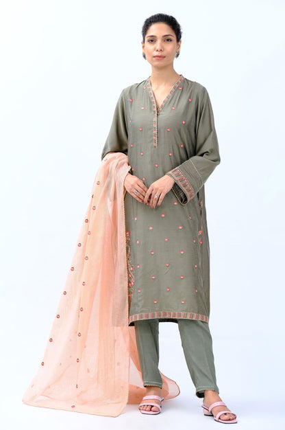 Stitched 2 Piece Cotton Silk Suit