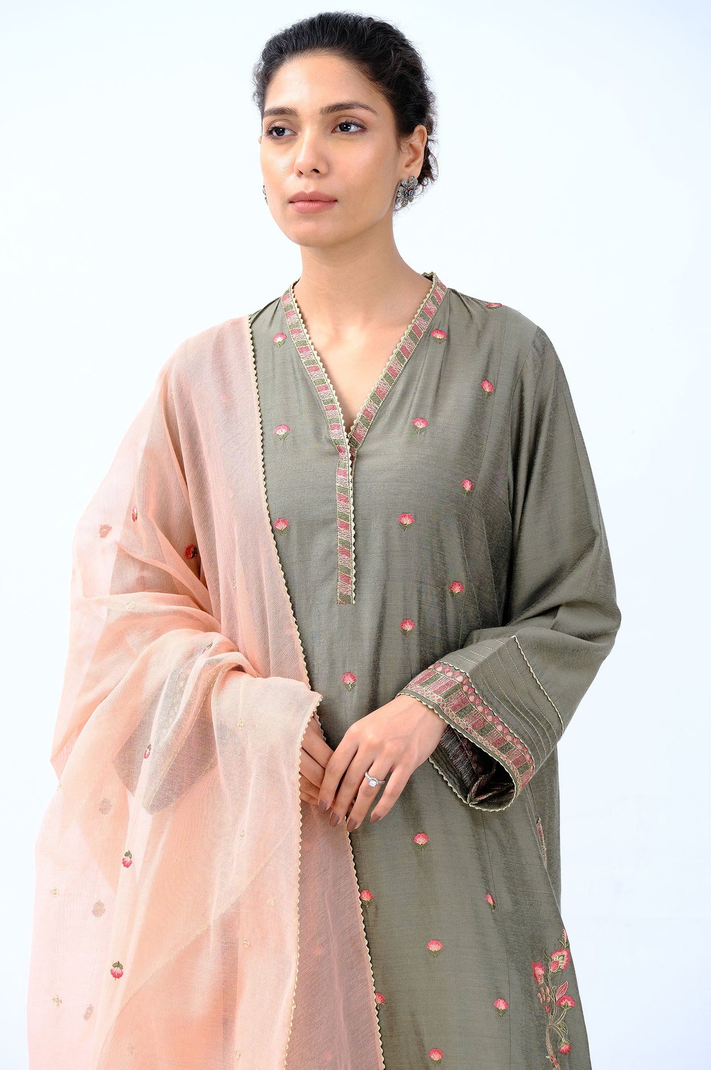 Stitched 2 Piece Cotton Silk Suit