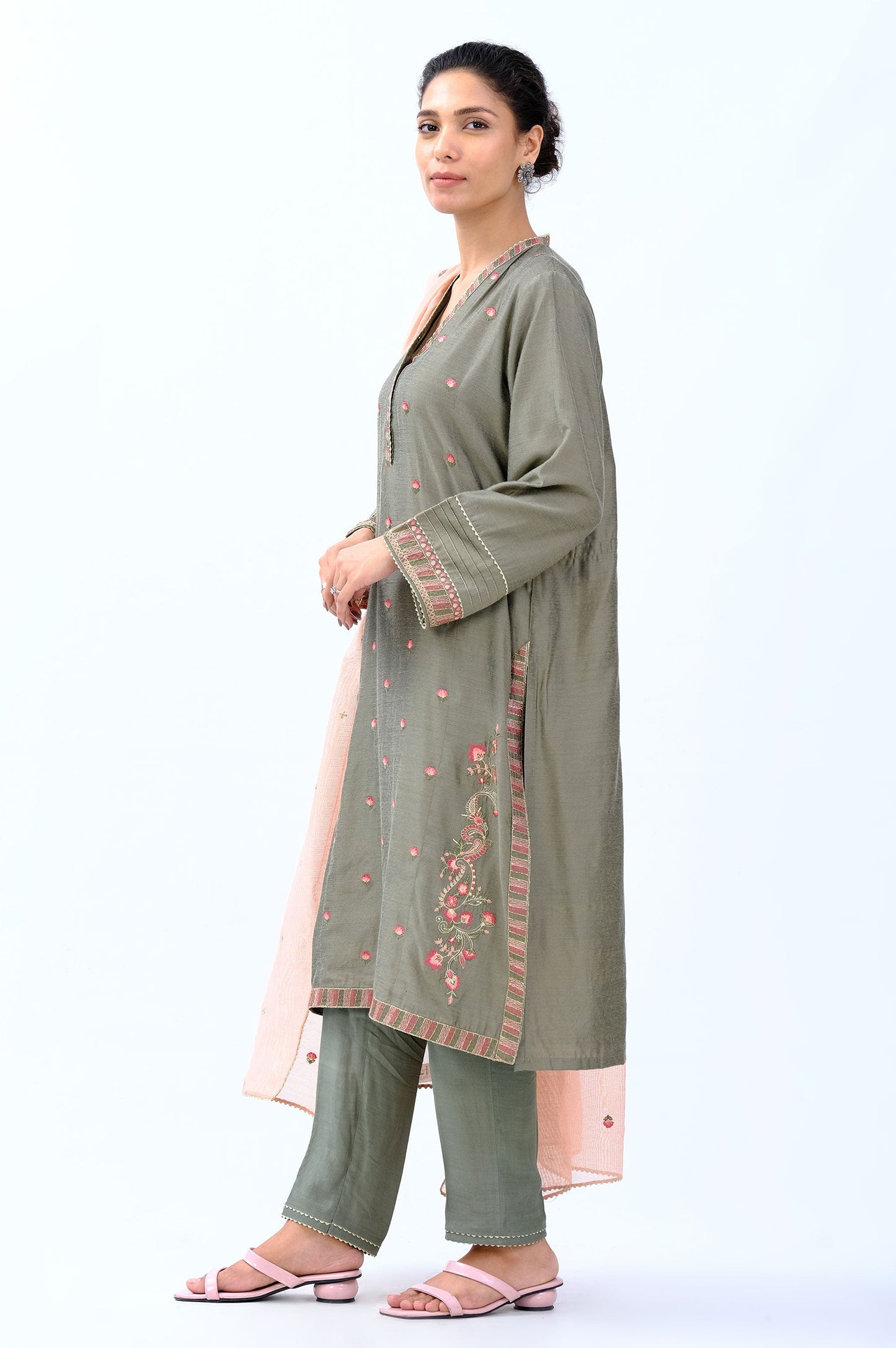 Stitched 2 Piece Cotton Silk Suit