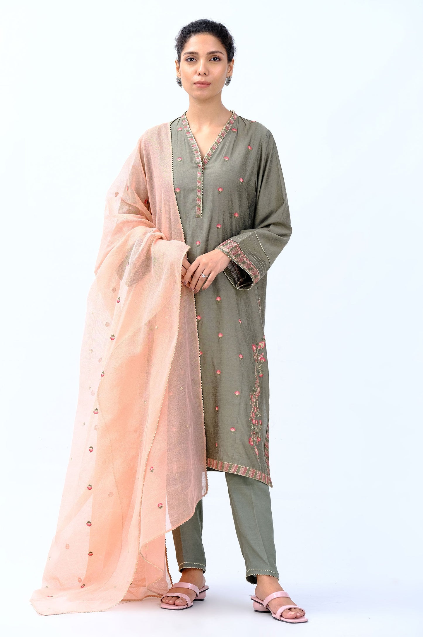 Stitched 2 Piece Cotton Silk Suit