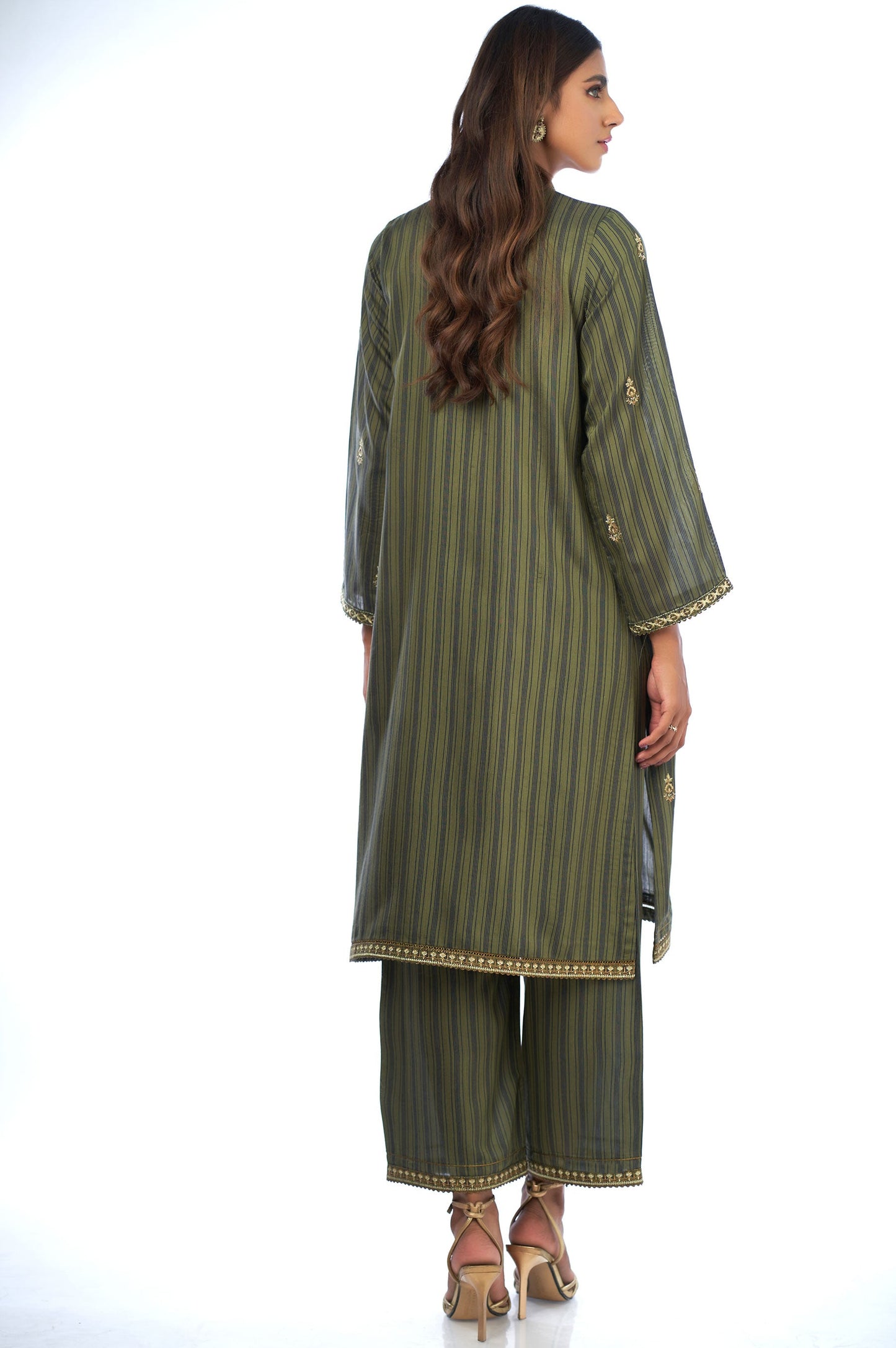 Stitched 2 Piece Cotton Silk Embroidered Outift