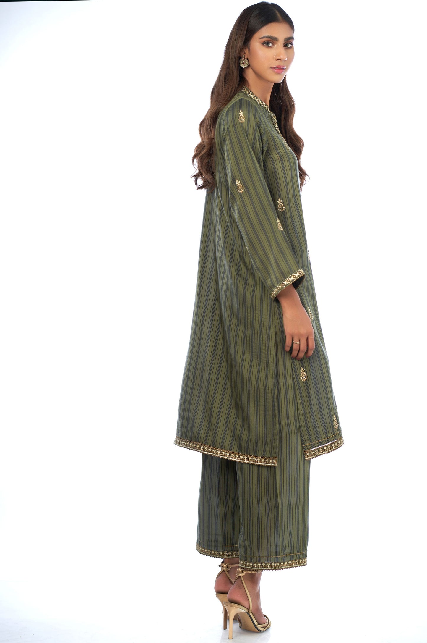 Stitched 2 Piece Cotton Silk Embroidered Outift