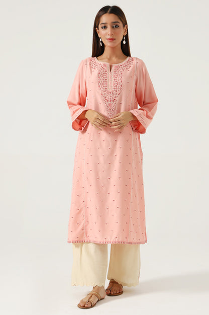 Stitched 2 Piece Cotton Silk Embroidered Outift