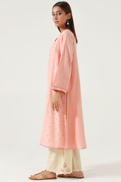 Stitched 2 Piece Cotton Silk Embroidered Outift