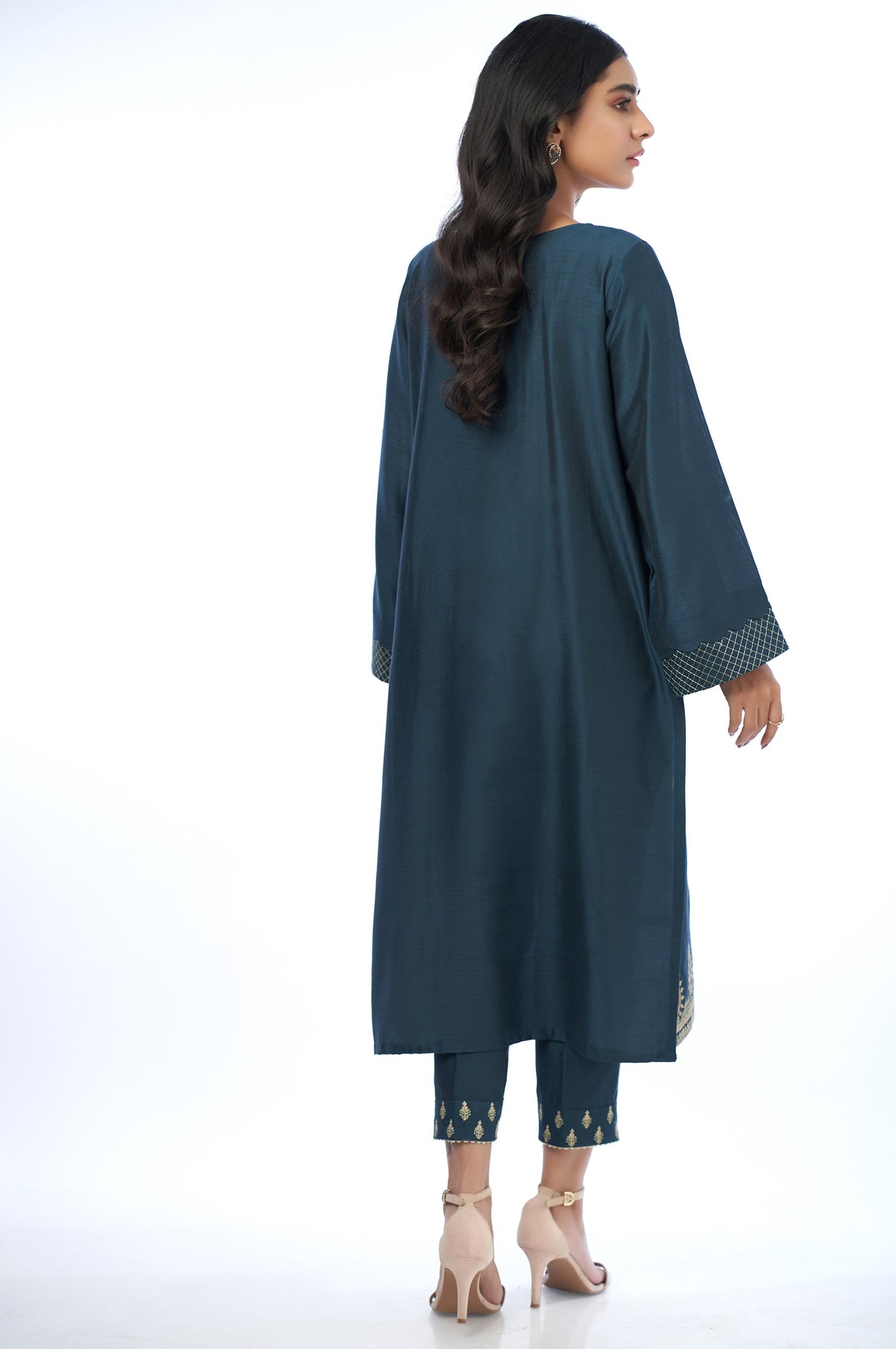 Stitched 2 Piece Cotton Silk Embroidered Outfit