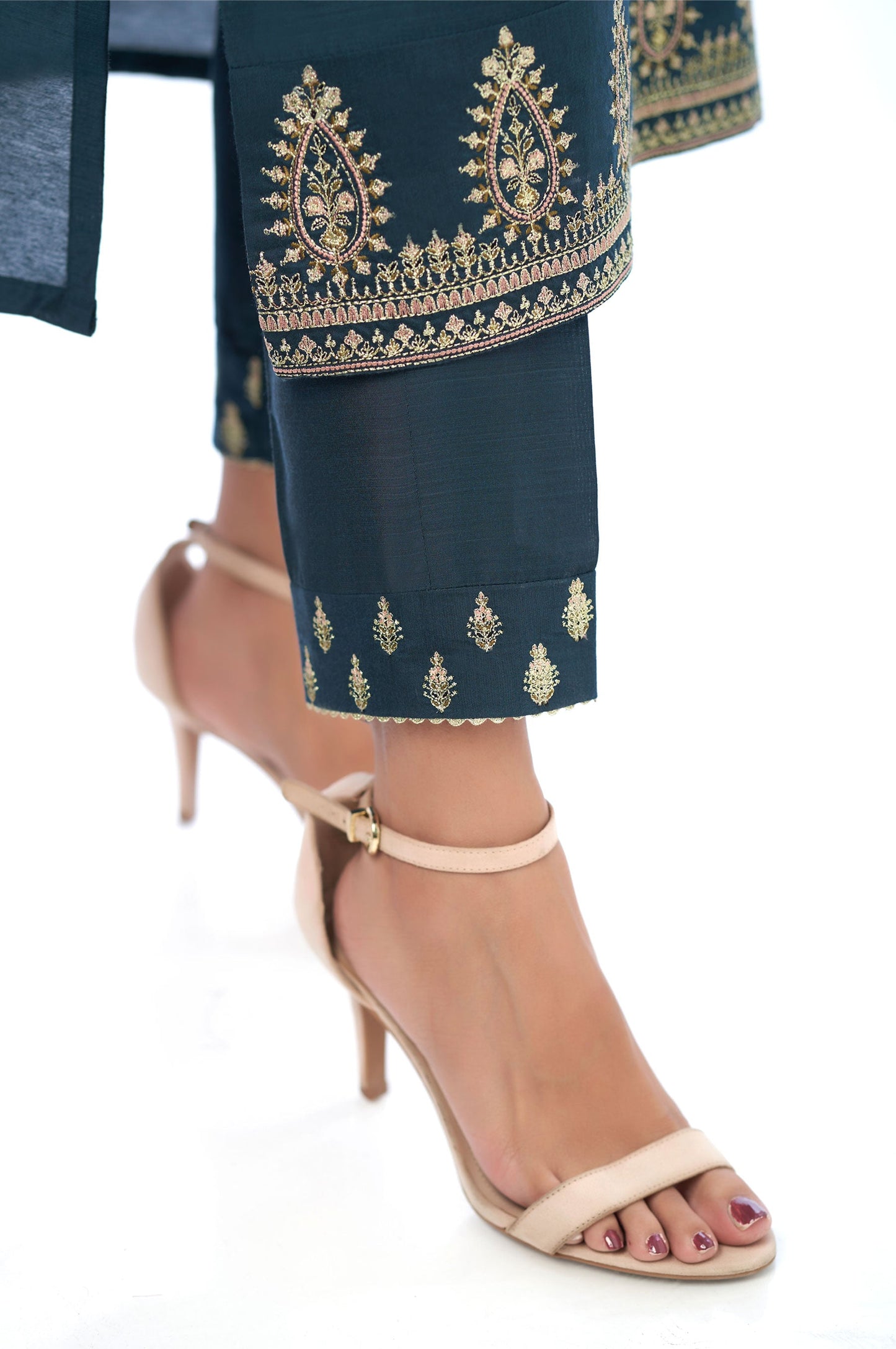 Stitched 2 Piece Cotton Silk Embroidered Outfit