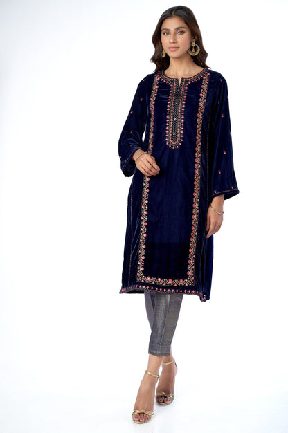 Stitched 2 Piece Velvet Embroidered Suit