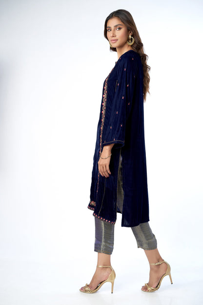 Stitched 2 Piece Velvet Embroidered Suit