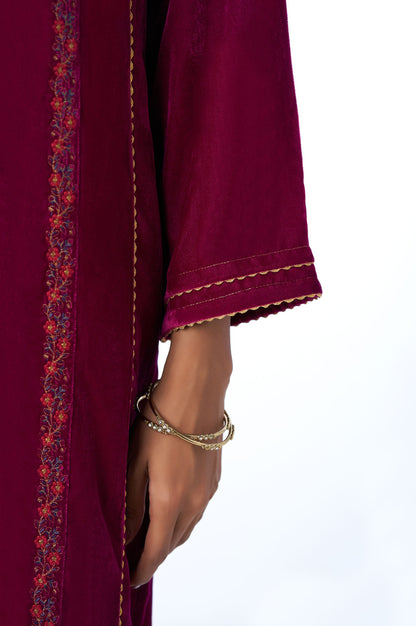 Stitched 2 Piece Velvet Embroidered Suit