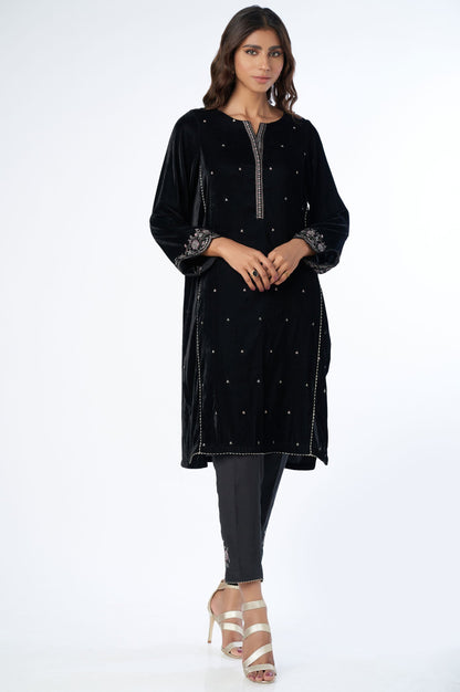 Stitched 2 Piece Velvet Embroidered Suit