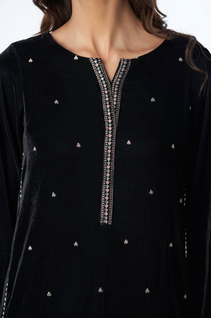 Stitched 2 Piece Velvet Embroidered Suit