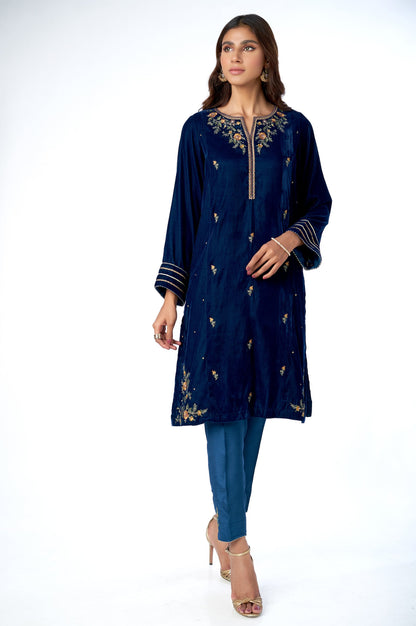 Stitched 2 Piece Velvet Embroidered Suit