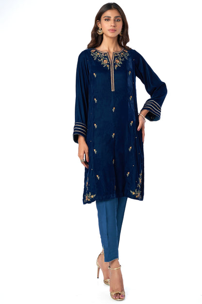 Stitched 2 Piece Velvet Embroidered Suit