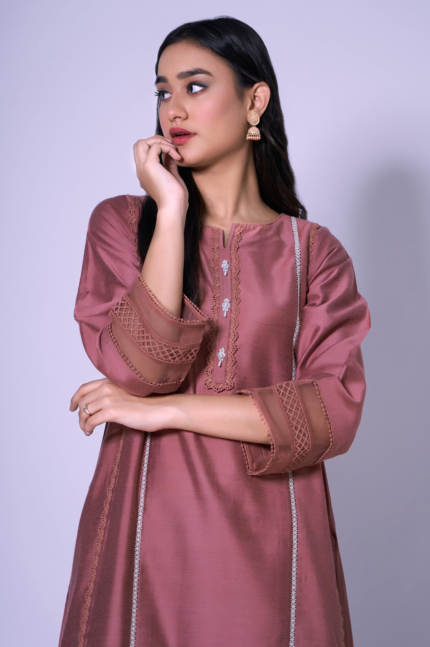 Stitched 2 Piece Cotton Silk Stylized Outfit