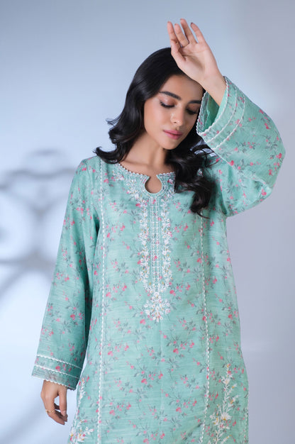 Stitched 2 Piece Cotton Staple Embroidered Outfit