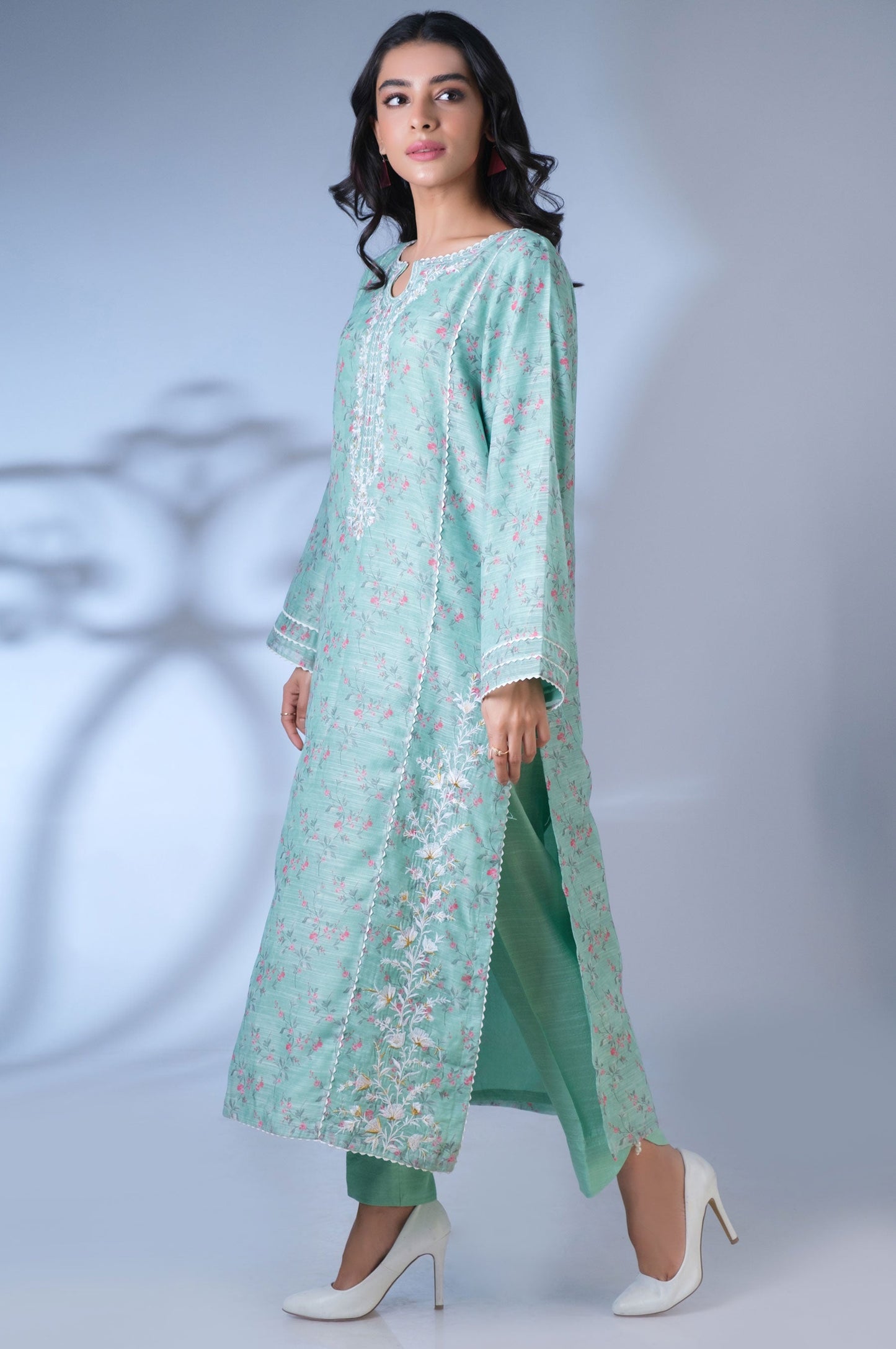 Stitched 2 Piece Cotton Staple Embroidered Outfit