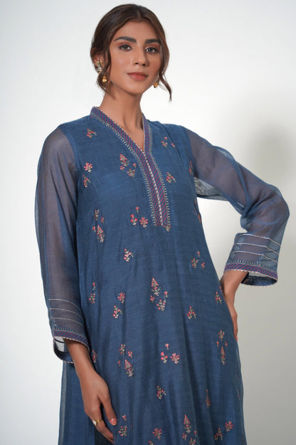 Stitched 2 Piece Khaddi Net Embroidered Outfit