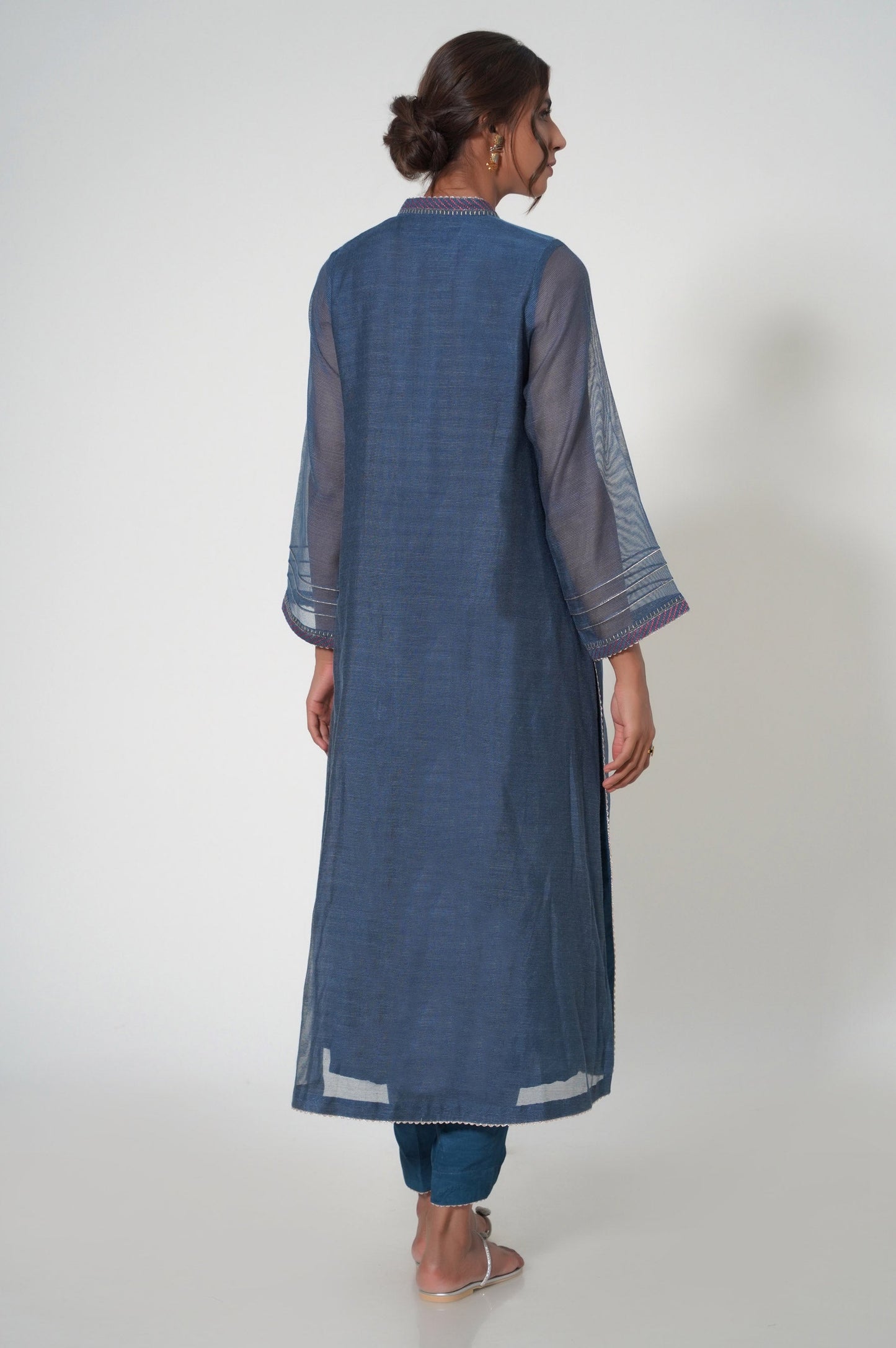 Stitched 2 Piece Khaddi Net Embroidered Outfit