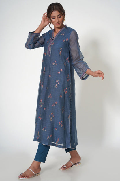 Stitched 2 Piece Khaddi Net Embroidered Outfit