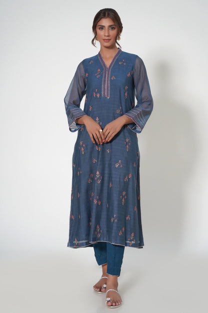 Stitched 2 Piece Khaddi Net Embroidered Outfit