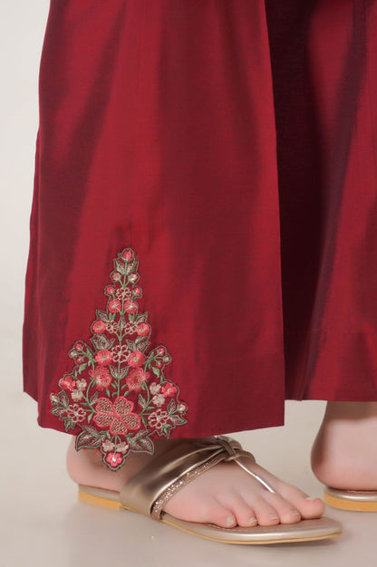 Stitched 2 Piece Embroidered Cotton Silk Suit