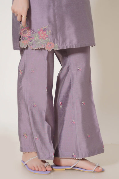 Stitched 2 Piece Embroidered Cotton Silk Suit