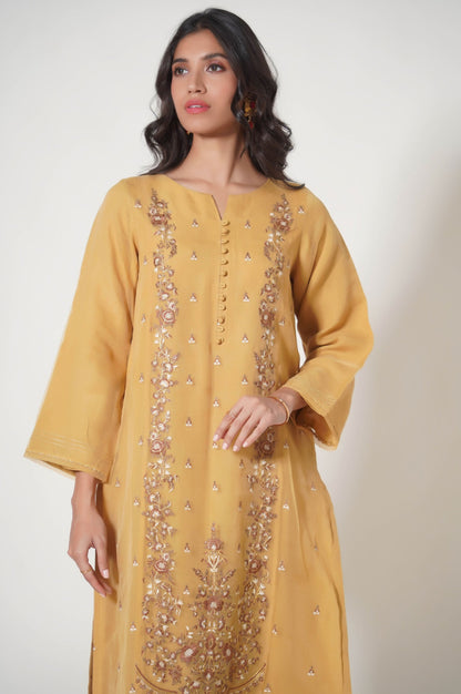 Stitched 2 Piece Embroidered Organza Outfit