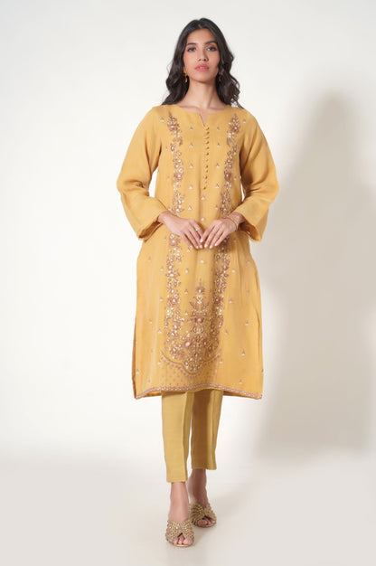 Stitched 2 Piece Embroidered Organza Outfit