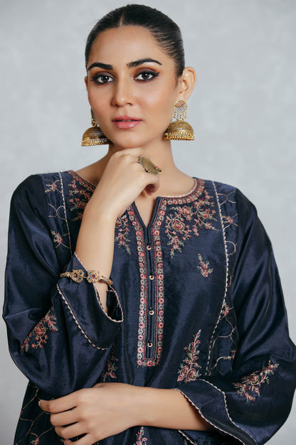 Stitched 3 Piece Organza Embroidered Suit