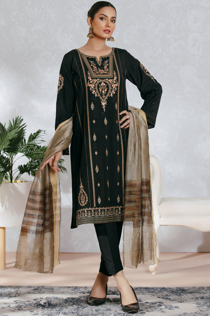 Stitched 3 Piece RawSilk Embroidered Suit