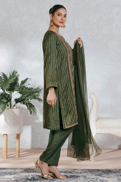 Stitched 3 Piece Organza Outfit