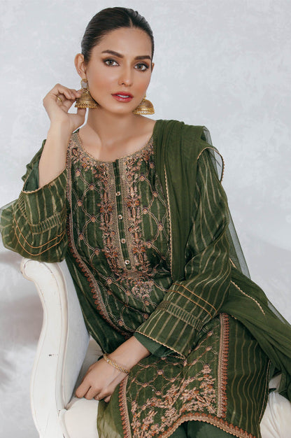 Stitched 3 Piece Organza Outfit