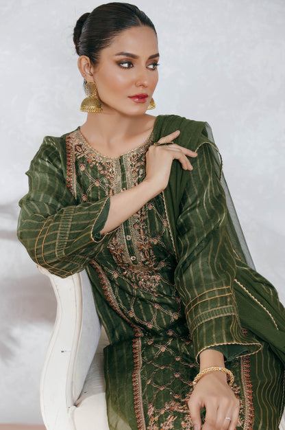 Stitched 3 Piece Organza Outfit