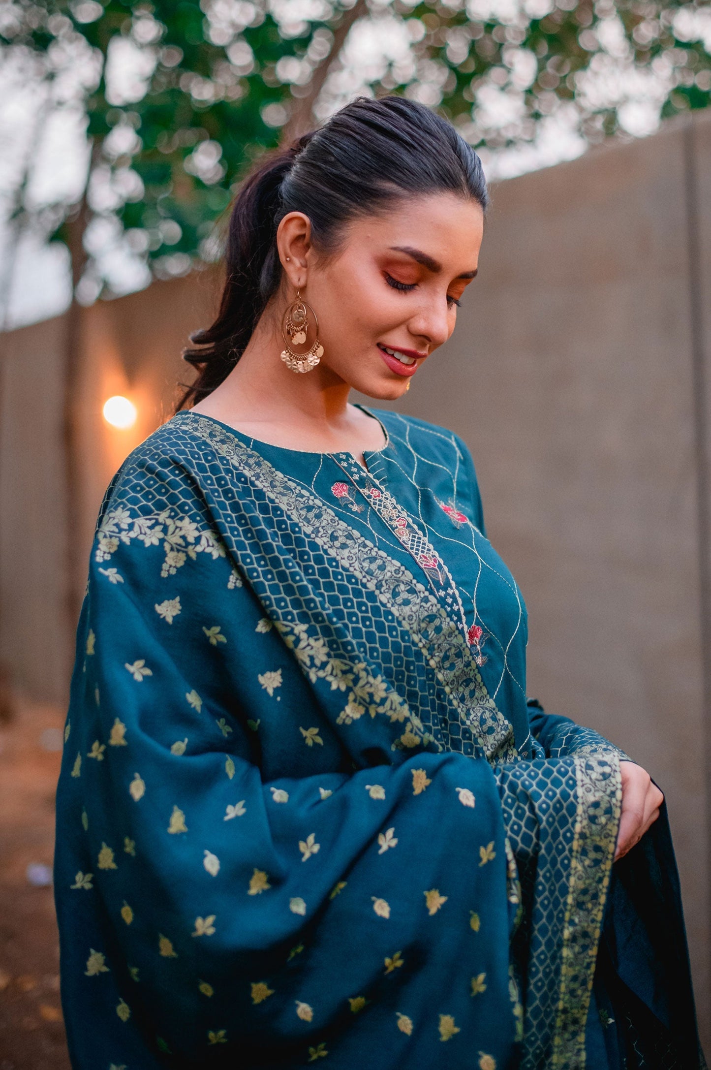 Stitched 3 Piece Cotton Silk Embroidered Suit