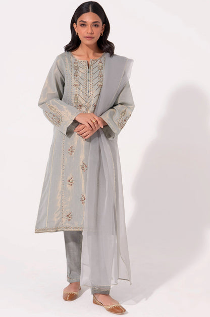 Stitched 3 Piece Embroidered Cotton Mysuri Outfit