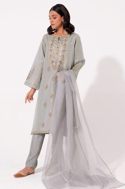 Stitched 3 Piece Embroidered Cotton Mysuri Outfit