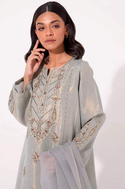 Stitched 3 Piece Embroidered Cotton Mysuri Outfit