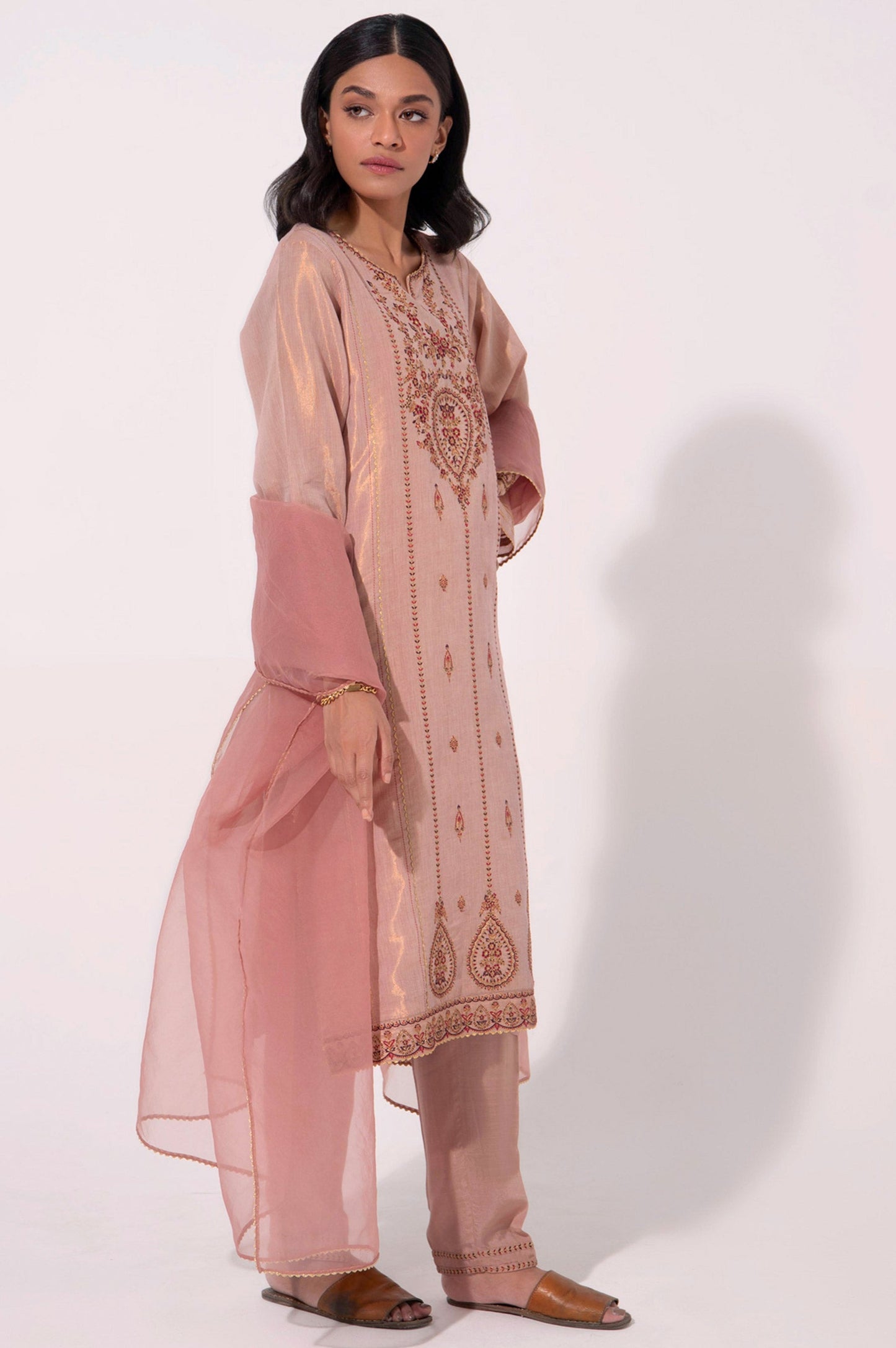 Stitched 3 Piece Embroidered Cotton Mysuri Outfit