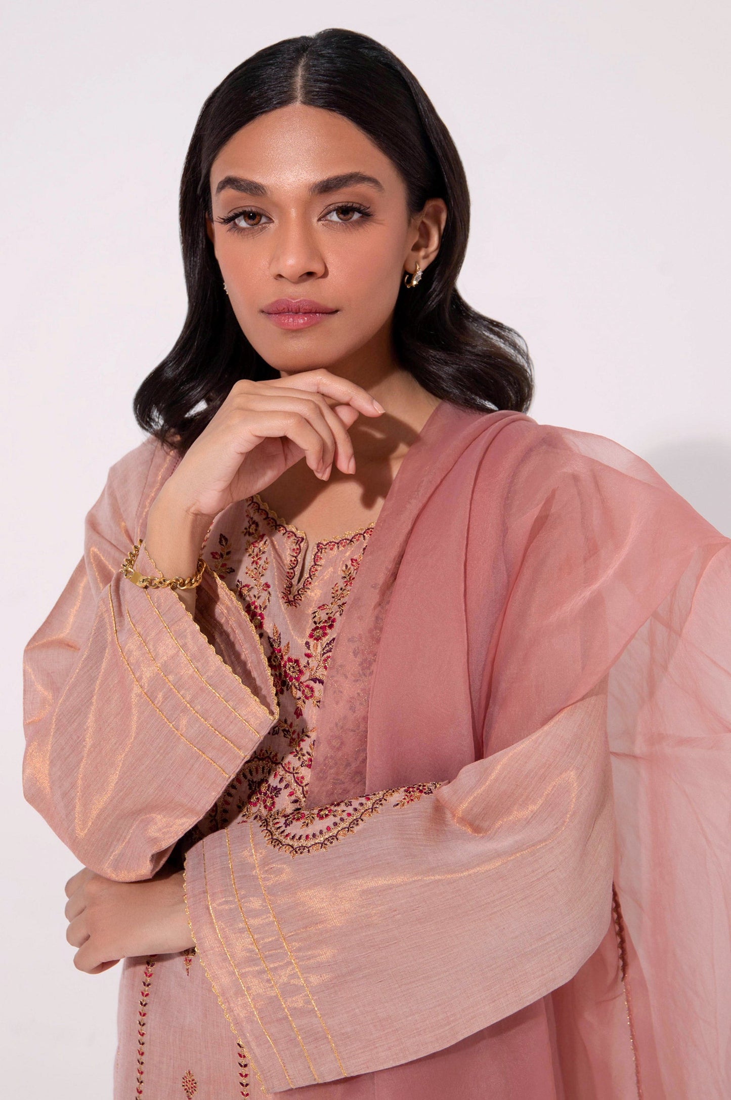 Stitched 3 Piece Embroidered Cotton Mysuri Outfit