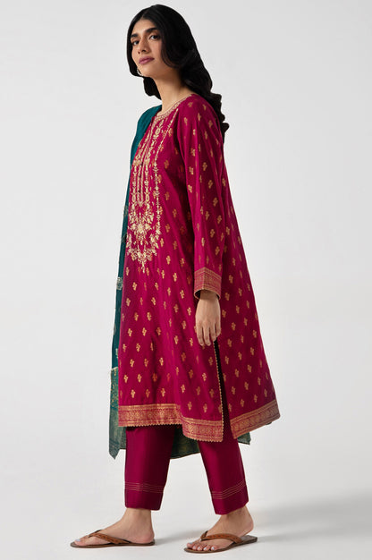 Stitched 3 Piece jacquard Embroidered Suit