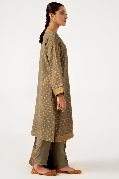 Stitched 3 Piece jacquard Embroidered Suit
