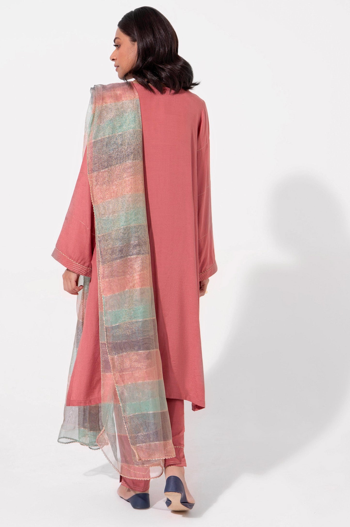 Stitched 3 Piece Raw Silk Embroidered Outfit