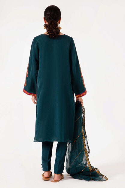 Stitched 3 Piece Organza Embroidered Outfit