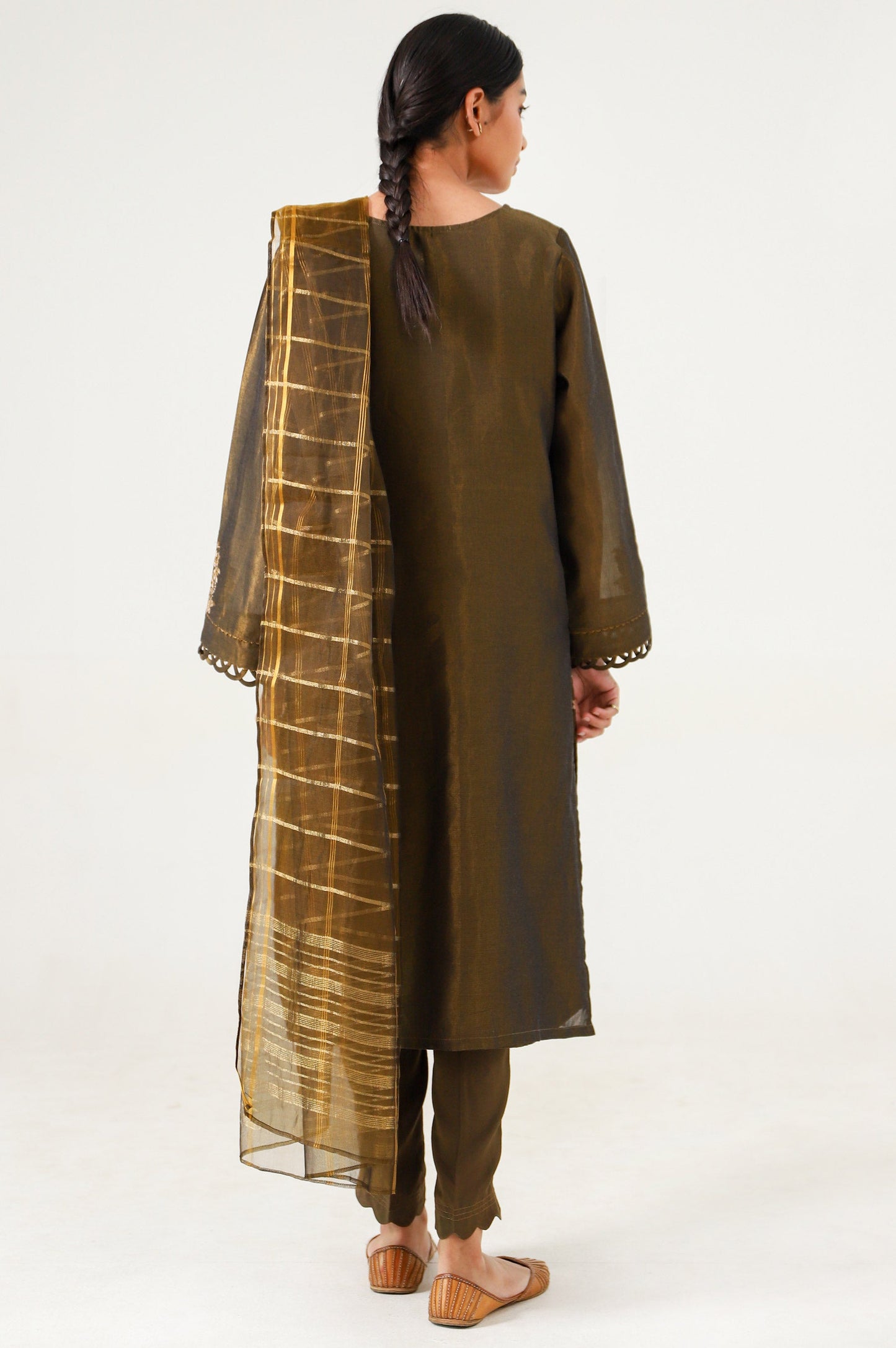 Stitched 3 Piece Cotton Mysuri Embroidered Suit