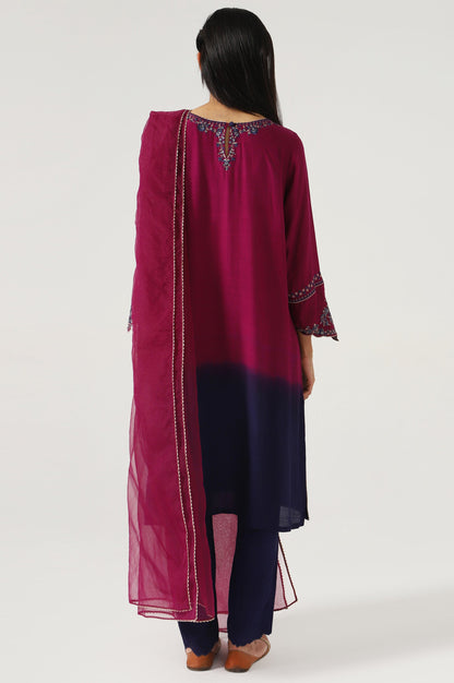 Stitched 3 Piece Raw Silk Embroidered Outfit