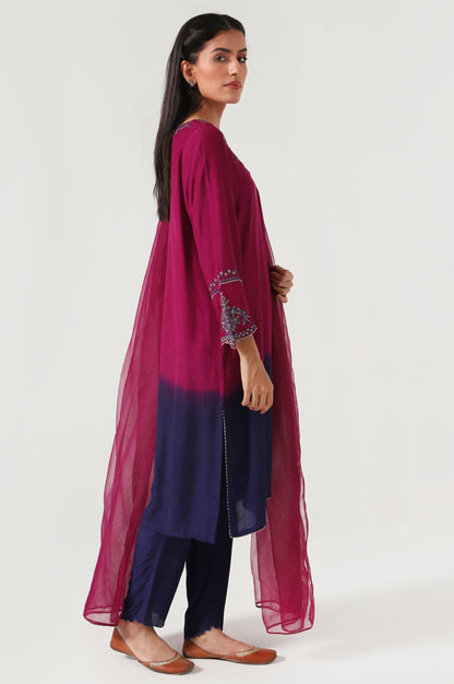 Stitched 3 Piece Raw Silk Embroidered Outfit